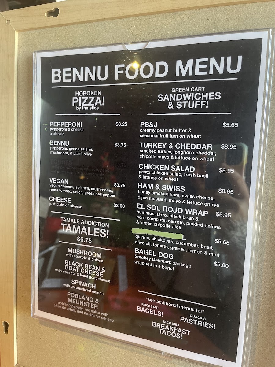 Bennu Coffee Menu - Image 1