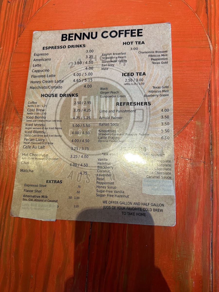 Bennu Coffee Menu - Image 4